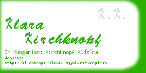 klara kirchknopf business card